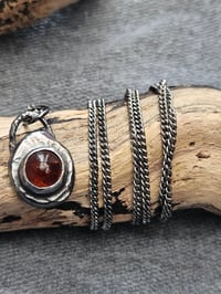 Image 3 of Ready to ship! Mens Necklace! Amber & Oxidised Sterling Silver 