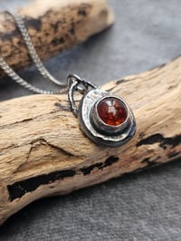 Image 4 of Ready to ship! Mens Necklace! Amber & Oxidised Sterling Silver 