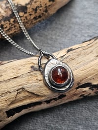 Image 2 of Ready to ship! Mens Necklace! Amber & Oxidised Sterling Silver 