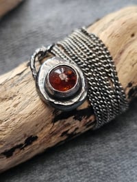 Image 1 of Ready to ship! Mens Necklace! Amber & Oxidised Sterling Silver 