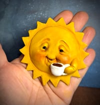 Image 2 of Made to order Happy Sun with coffee Character Magnet