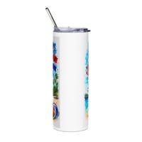 Image 3 of Brugal Añejo 20oz Stainless Tumbler – Tropical Beach Rum Artwork