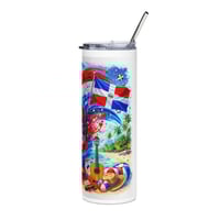 Image 4 of Brugal Añejo 20oz Stainless Tumbler – Tropical Beach Rum Artwork