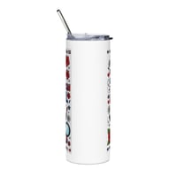Image 3 of 20oz Stainless Tumbler — It's More About Self-Love (Patriotic Floral Black Girl Design)