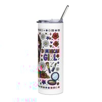 Image 4 of 20oz Stainless Tumbler — It's More About Self-Love (Patriotic Floral Black Girl Design)