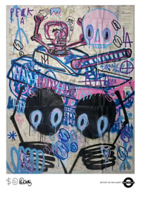 Image 1 of SKELETON CARDBOARD X MARC CRAIG/MTM - “ MUTINY ON THE TANKY” - A3 Giclée Art Print