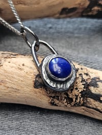 Image 2 of Ready to ship! Mens Necklace! Lapis Lazuli gemstone & Oxidised Sterling Silver 