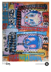 Image 1 of SKELETON CARDBOARD X MARC CRAIG/MTM - “ALIGATOR DEATH X2” - A3 Giclée Art Print