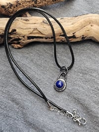Image 7 of Ready to ship! Mens Necklace! Lapis Lazuli gemstone & Oxidised Sterling Silver 