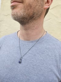 Image 5 of Ready to ship! Mens Necklace! Lapis Lazuli gemstone & Oxidised Sterling Silver 