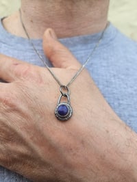 Image 3 of Ready to ship! Mens Necklace! Lapis Lazuli gemstone & Oxidised Sterling Silver 