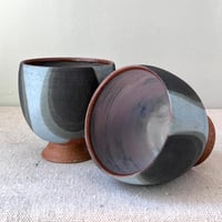 Image 1 of footed peacock cups: set of two