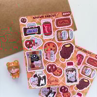 Image 2 of Yellow and Brown Snacks Sticker Sheet
