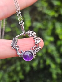 Image 9 of Ready to ship! 'Twisted Metal ' oxidised sterling silver & Amethyst Necklace 
