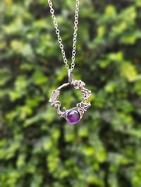 Image 10 of Ready to ship! 'Twisted Metal ' oxidised sterling silver & Amethyst Necklace 