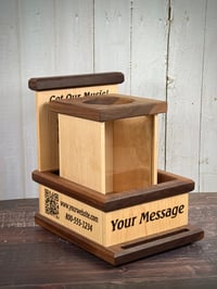 Image 5 of CD Display Tray - Walnut and Maple - Personalize - QR Codes - Laser Engraved