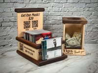 Image 2 of CD Display Tray - Walnut and Maple - Personalize - QR Codes - Laser Engraved