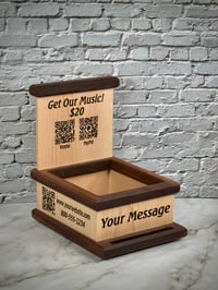 Image 3 of CD Display Tray - Walnut and Maple - Personalize - QR Codes - Laser Engraved