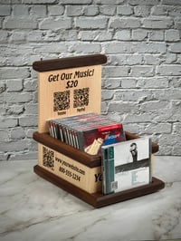 Image 1 of CD Display Tray - Walnut and Maple - Personalize - QR Codes - Laser Engraved