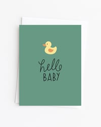 Green Hello Baby Card