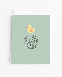 Blue Hello Baby Card