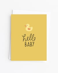 Yellow Hello Baby Card