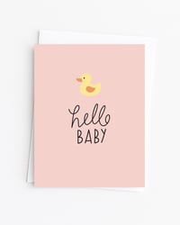 Pink Hello Baby Card