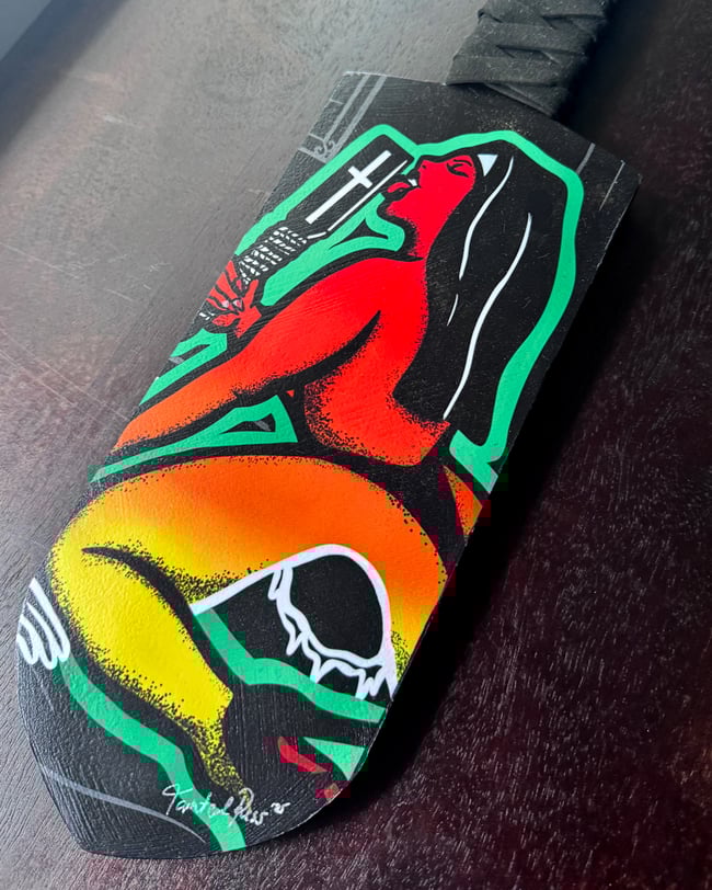 'Punisher' - Hand-Pressed Vinyl Paddle