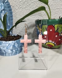 Image 2 of Cross 3D Earrings 