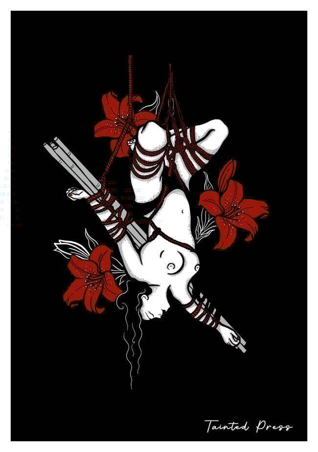 Lilies Shibari - A4 Art Print