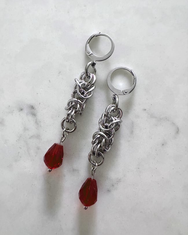 Byzantine Blood Drops Earrings