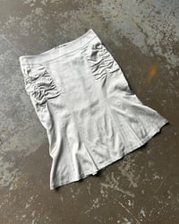 Image 1 of GREIGE RUCHED SATIN SKIRT