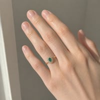Image 2 of Diana Petite  Emerald Halo Ring