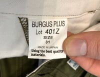 Image 7 of Burgus Plus by Hinoya lot 401z green chino pants, size 31 (fits 32”)