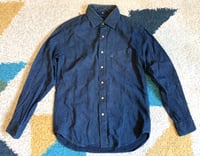 Image 1 of 45 rpm indigo dyed paisley button down shirt, size 3 (M)