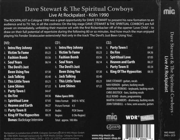 DAVE STUART & THE SPIRITUAL COWBOYS - Live 1990 (2-CD + DVD