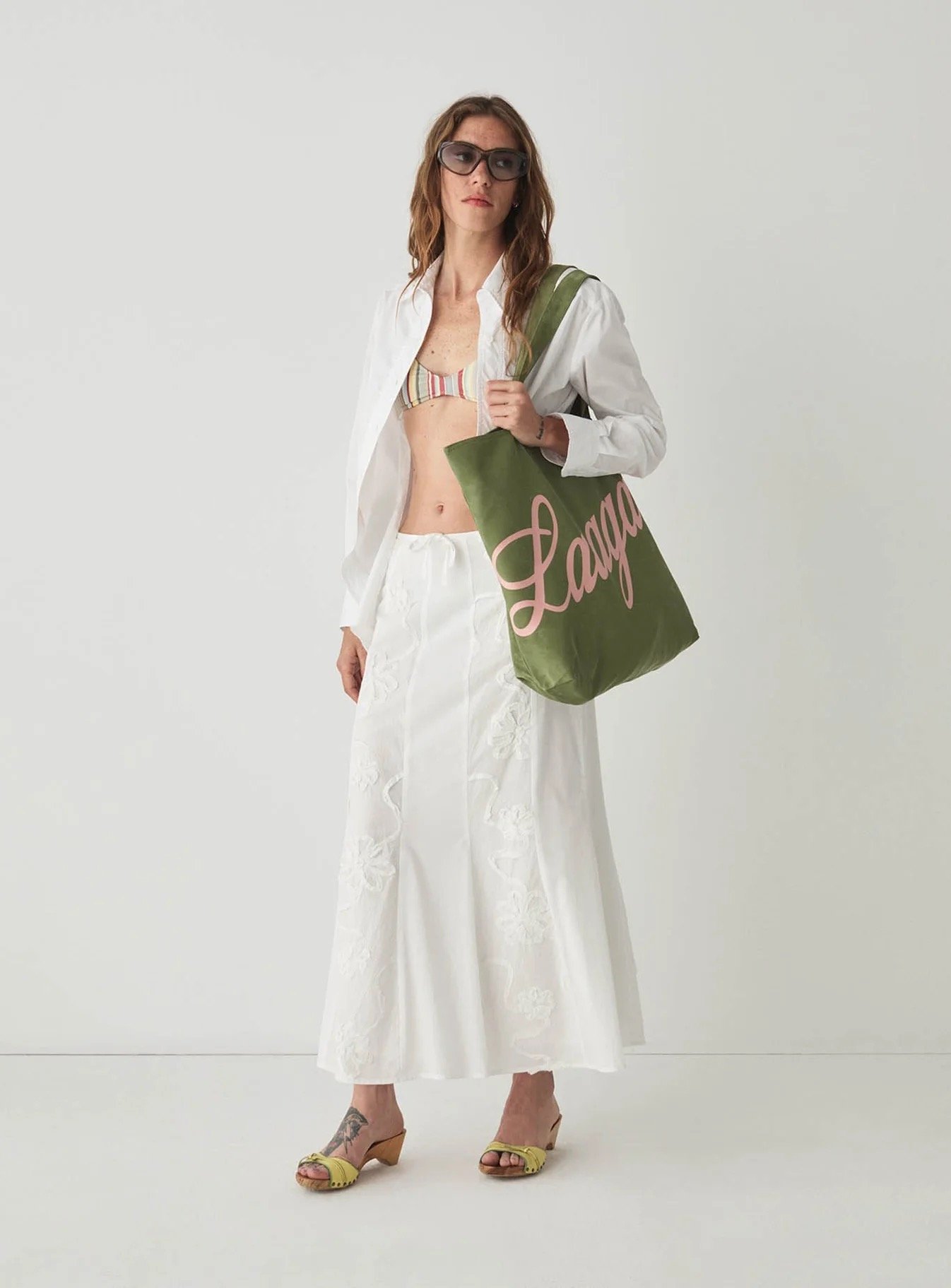 Image of LAAGAM PARADISE KHAKI SHOPPER BAG