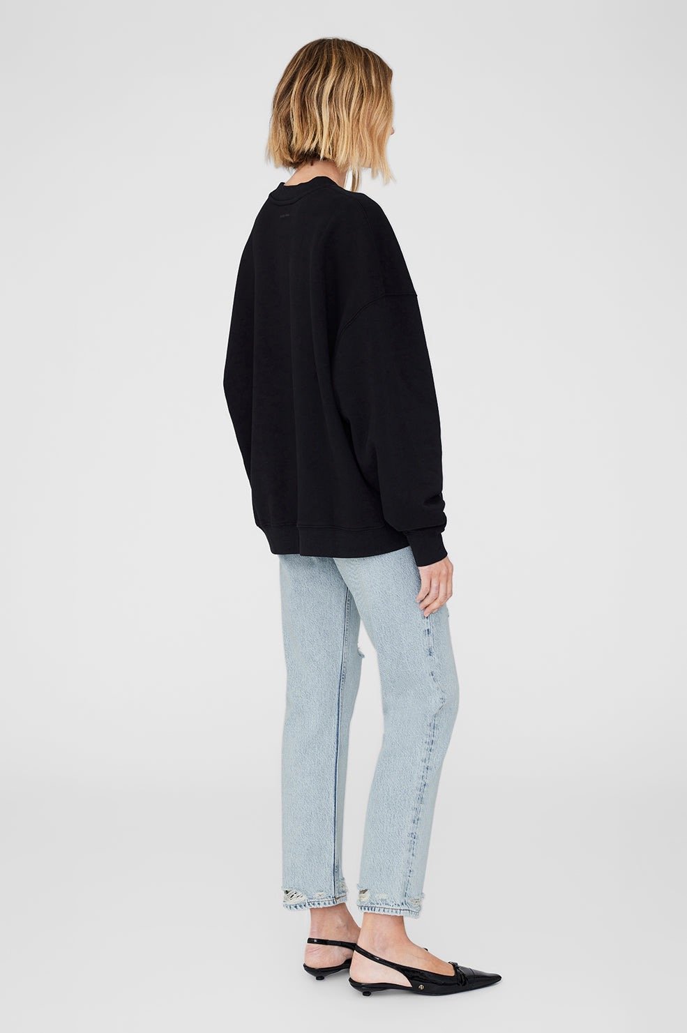Image of ANINE BING MILES OVERSIZED SWEATER BLACK