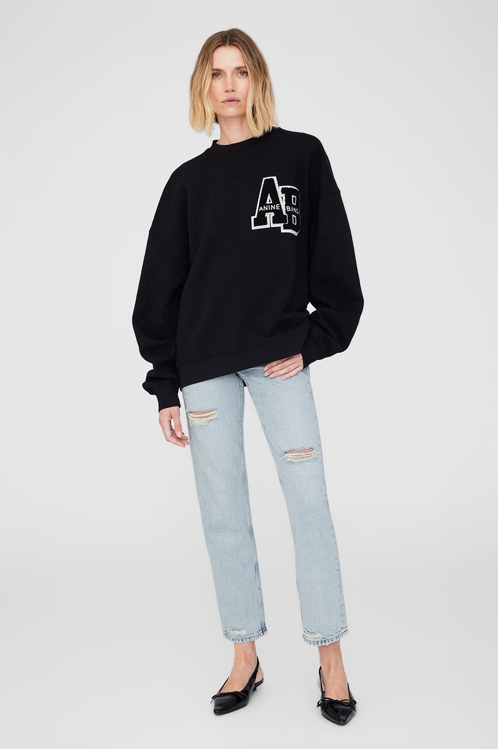Image of ANINE BING MILES OVERSIZED SWEATER BLACK