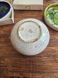Image 3 of vintage ceramic pigment dish japanese style artist bowl crackle glaze studio pottery ink well