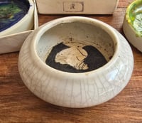 Image 4 of vintage ceramic pigment dish japanese style artist bowl crackle glaze studio pottery ink well