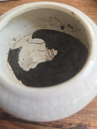 Image 5 of vintage ceramic pigment dish japanese style artist bowl crackle glaze studio pottery ink well