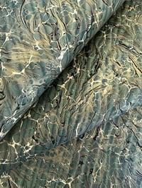 Image 1 of 'DOUBLE MARBLED' papers, green ripple over-marbled - several sheets available