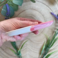 Image 3 of Pink/White Hand Thrown Ceramic Dish