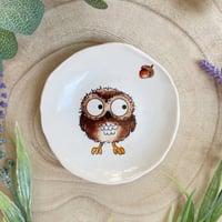 Image 1 of Owl with Acorn Handmade Ceramic Dish