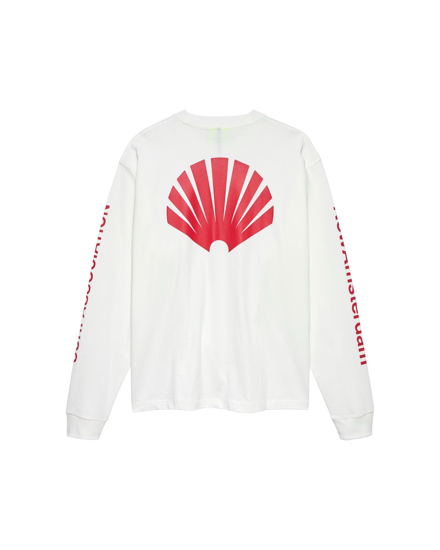 Image of NEW AMSTERDAM SURF ASSOCIATION LOGO LONGSLEEVE WASHED WHITE//RED