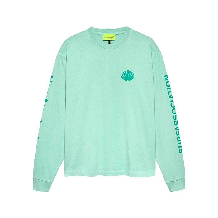 Image of NEW AMSTERDAM SURF ASSOCIATION LOGO LONGSLEEVE OCEAN WAVE/SEA GREEN