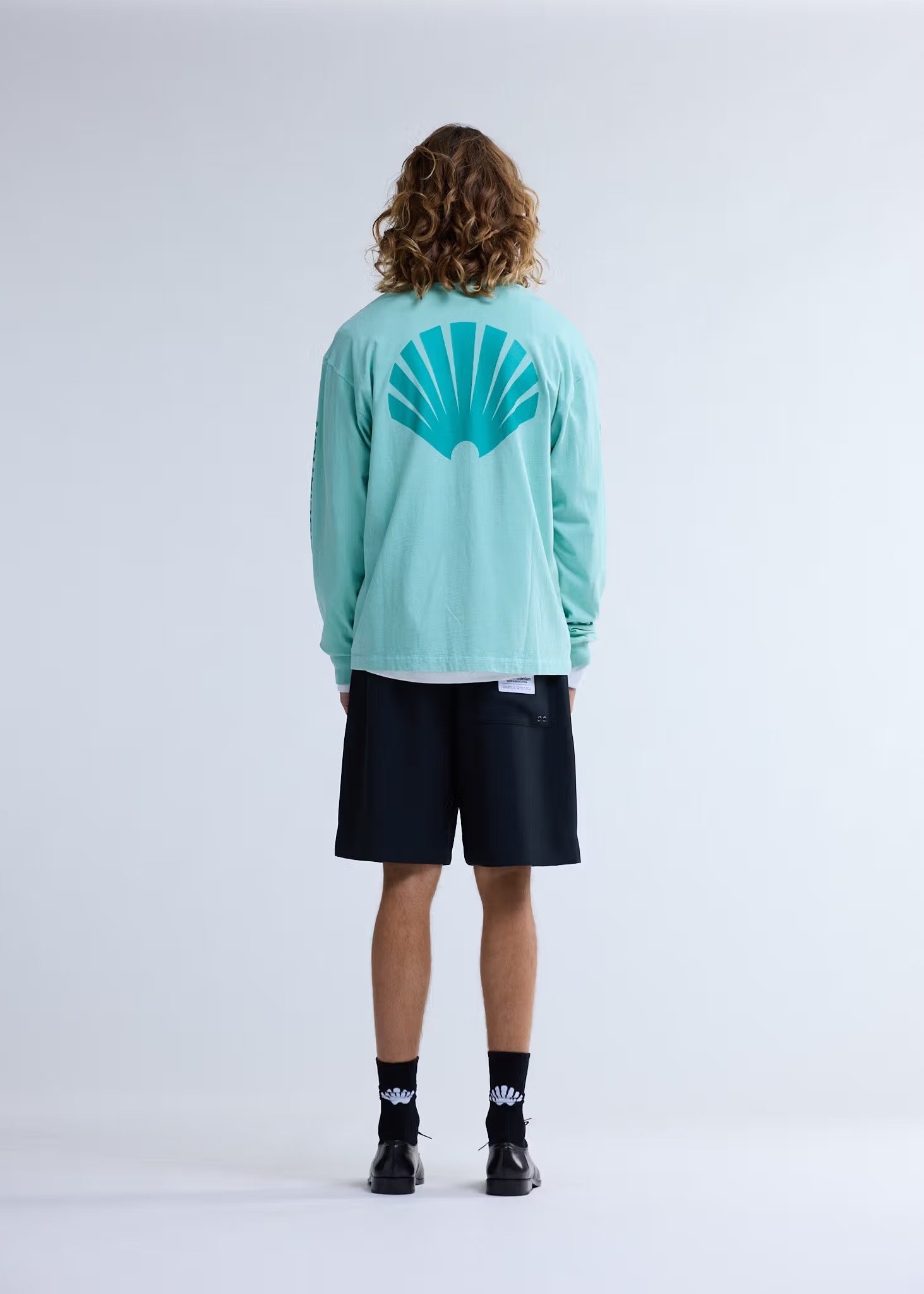 Image of NEW AMSTERDAM SURF ASSOCIATION LOGO LONGSLEEVE OCEAN WAVE/SEA GREEN