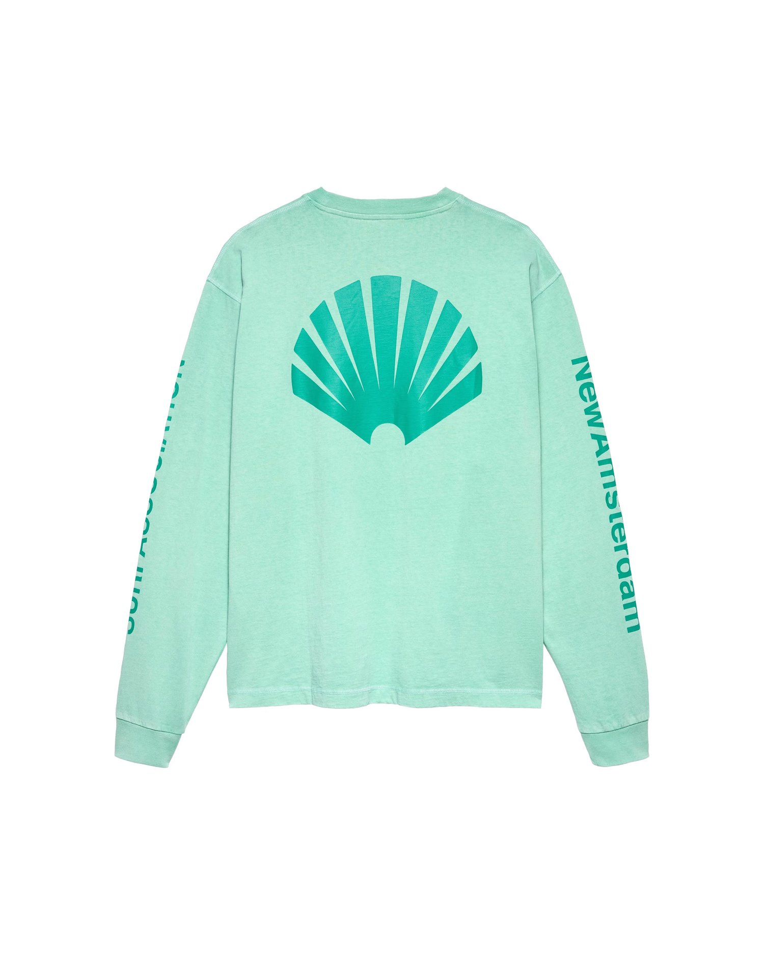 Image of NEW AMSTERDAM SURF ASSOCIATION LOGO LONGSLEEVE OCEAN WAVE/SEA GREEN