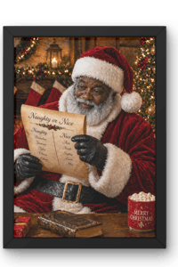 Image 2 of Naughty Or Nice Black Santa 